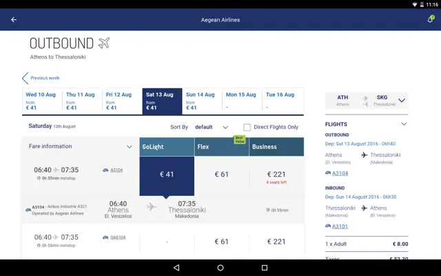 Aegean Airlines android App screenshot 11